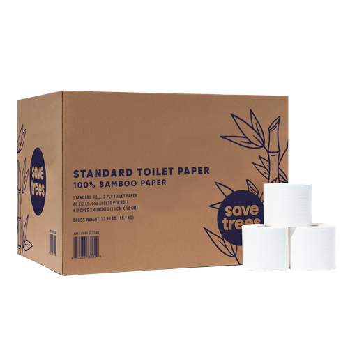 [TP-550R-80PK] Toilet Paper - 550 sheets, 2-ply, 80 rolls per pack